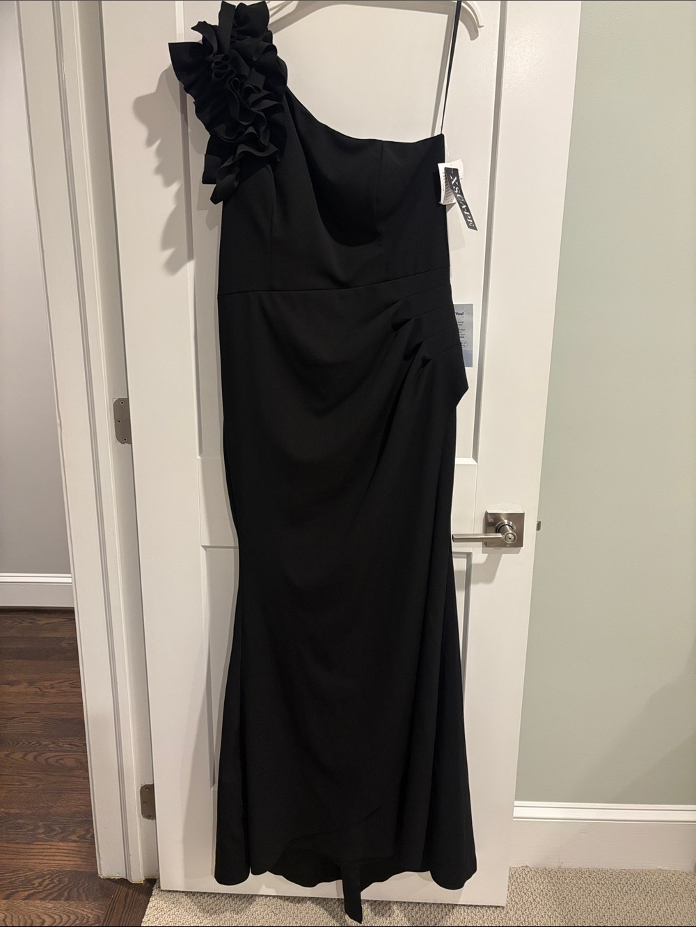 Xscape Womens One Shoulder Floor Length Gown 16